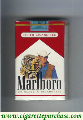 Marlboro with cowboy with lasso on the upper arm cigarettes soft box